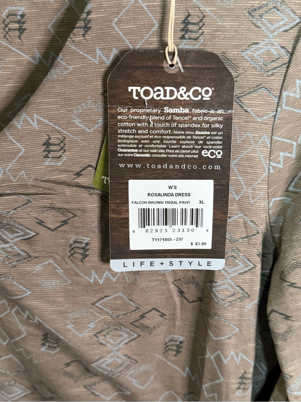 Toad&Co Taupe Geometric Long-Sleeve Midi Dress - Picture 3 of 6